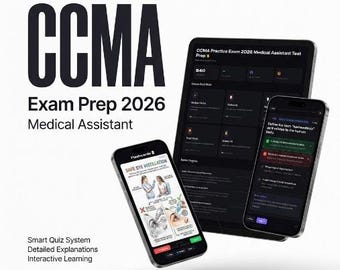 CCMA Exam Prep 2026 App | Medical Assistant Practice Tests, Study Guide (Digital Download)