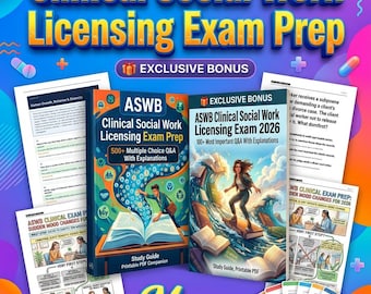 Guida di studio per la preparazione all'esame ASWB di Servizio Sociale Clinico, oltre 500 domande, schede didattiche (download digitale in PDF)