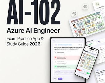 Azure AI Engineer AI-102 Exam Prep App  Offline Practice Tests, Flashcards, Quiz Simulator, PDF Study Guide