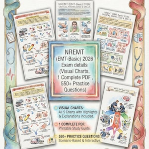 Studiehandledning, NREMT EMT-grundläggande examensförberedelse för sjuksköterskestudenter 2026: 550+ övningsfrågor