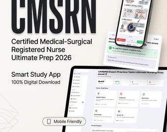 CMSRN Exam Prep 2026 Study App, Practice Tests, Flashcards (Digital Download)