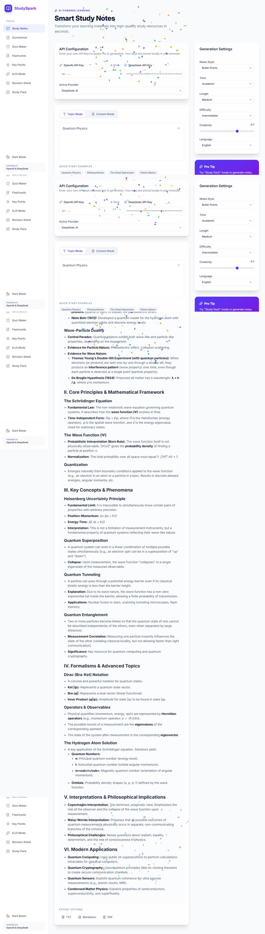 AI Study Notes Generator, Chatgpt & Deepseek Tool, Student Productivity ...
