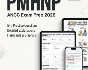 ANCC PMHNP-BC Exam Prep 2026: Practice Questions, Flashcards, Quizzes (Instant Download)