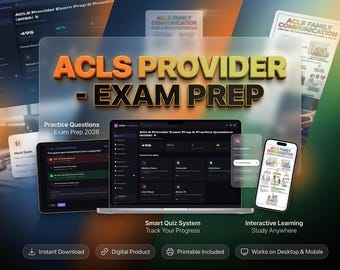 ACLS Provider Exam Prep 2026, Practice Questions, Mock Exam Simulator (Instant Download)