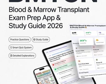 BMTCN Blood & Marrow Transplant Exam Prep App | Offline Study Guide, Practice Tests, Flashcards, Mock Exams, PDF Review