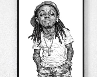 Nl Rapper Drawings New Orleans Rap Legend Caricature | Modern Hip Hop Icon Pencil Sketch ...