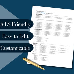 Senior Finance Resume Template | Director/Executive CV, Cover Letter (MS Word, ATS Friendly)