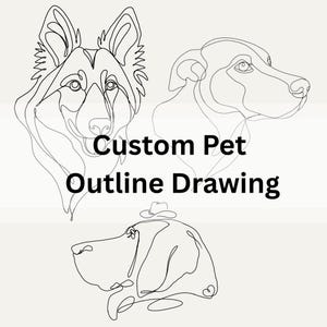 Modern Pet Outline Art | Hand-drawn Digital Portrait | Custom Pet Sketch Gift
