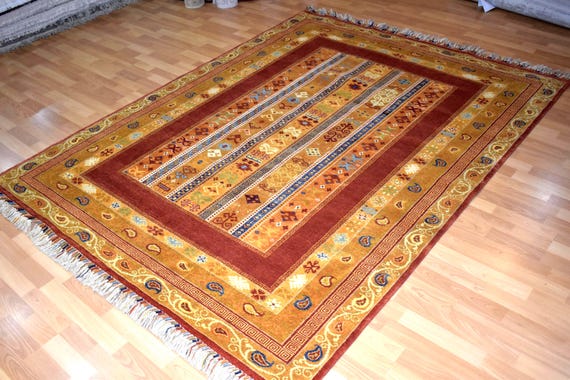 Handmade Vintage Turkish Oushak Wool Rug, Floral Anatolian Carpet
