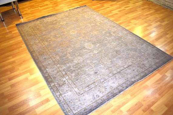 Handwoven Afghan Overdyed Wool Rug, Vintage Tribal Style, 6.56 x 4.92 ft