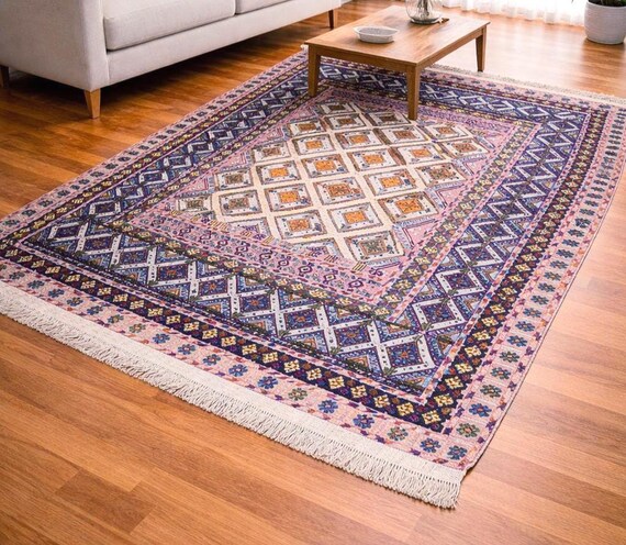 Afghan Handwoven Wool Rug 6.5x4.9 ft Tribal Kilim Area Rug Vintage Boho Ethnic Carpet Traditional Afghan Living Room Decor One of a Kind