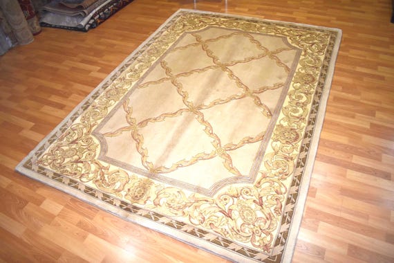 Handmade Vintage Turkish Wool Rug, Traditional Anatolian Design