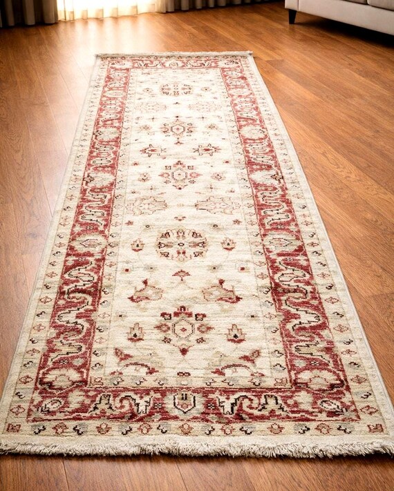 Vintage Afghan Runner Rug 2.69x6.33 ft, Handwoven Wool Hallway Rug, Traditional Oriental Corridor Carpet, Boho Home Decor