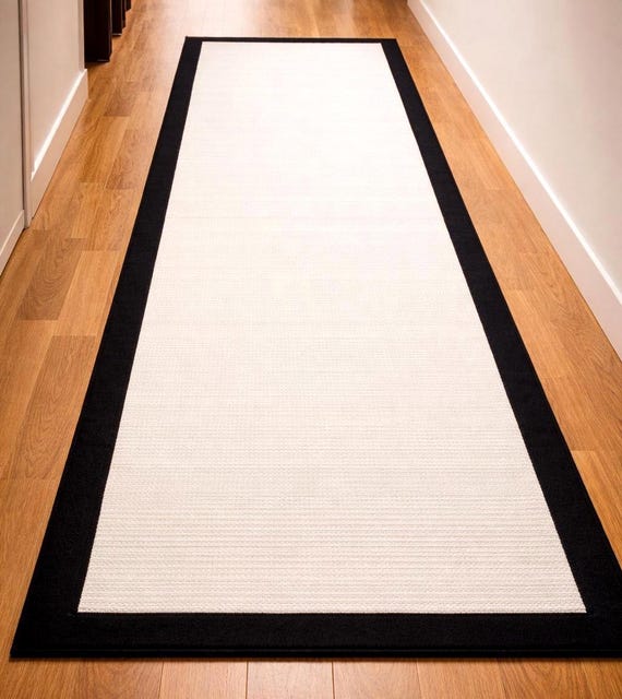 Polyester Turkish Runner Rug 3.28x6.56 Ft Modern Hallway Runner Carpet Neutral Corridor Rug Border Option Custom Size Entryway Rug