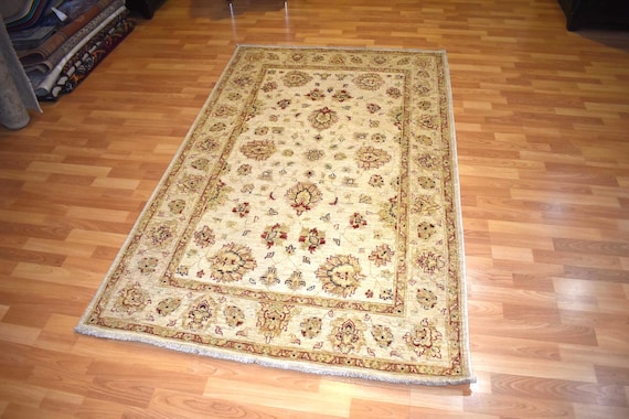 Handwoven Wool Afghan Rug, Traditional Geometric Carpet