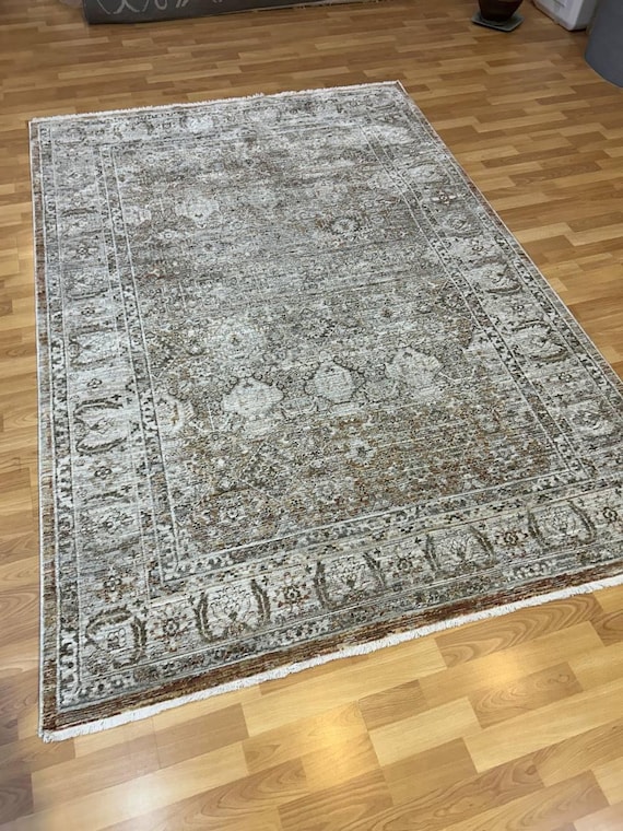 Turkish Traditional Rug, Elegant Oriental Style, Living Room Carpet (5.25 x 7.55 ft.)