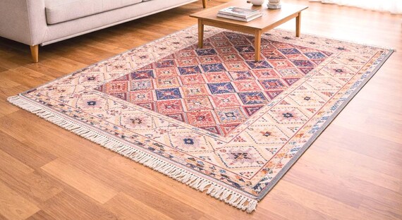 Handwoven Afghan Wool Rug 3x4 Ft Tribal Kilim Area Rug Small Boho Accent Carpet Ethnic Afghan Rug One of a Kind Handmade Decor