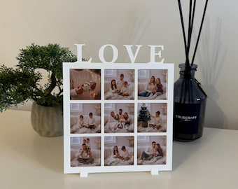 LOVE Photo Frame STL, 9 Magnetic Picture Holder, 3D Printable Family & Valentine Decor, Digital Download