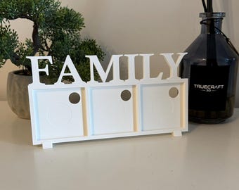 Family Photo Frame STL – 3D Printable Picture Holder for 2.5x2.5 Inch Photos – Digital Download