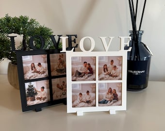 LOVE Photo Frame STL, 4 Magnetic Picture Holder, 3D Printable Romantic Decor, Digital Download