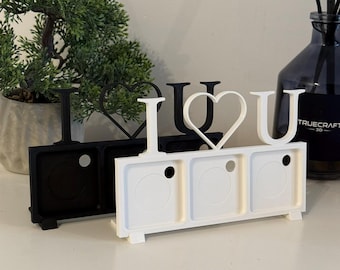 3D I LOVE YOU Printable Magnetic Photo Frame – 51x51mm Square Picture Holder (STL File)
