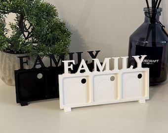 3D FAMILY Printable Magnetic Photo Frame – 51x51mm Square Picture Holder (STL File)
