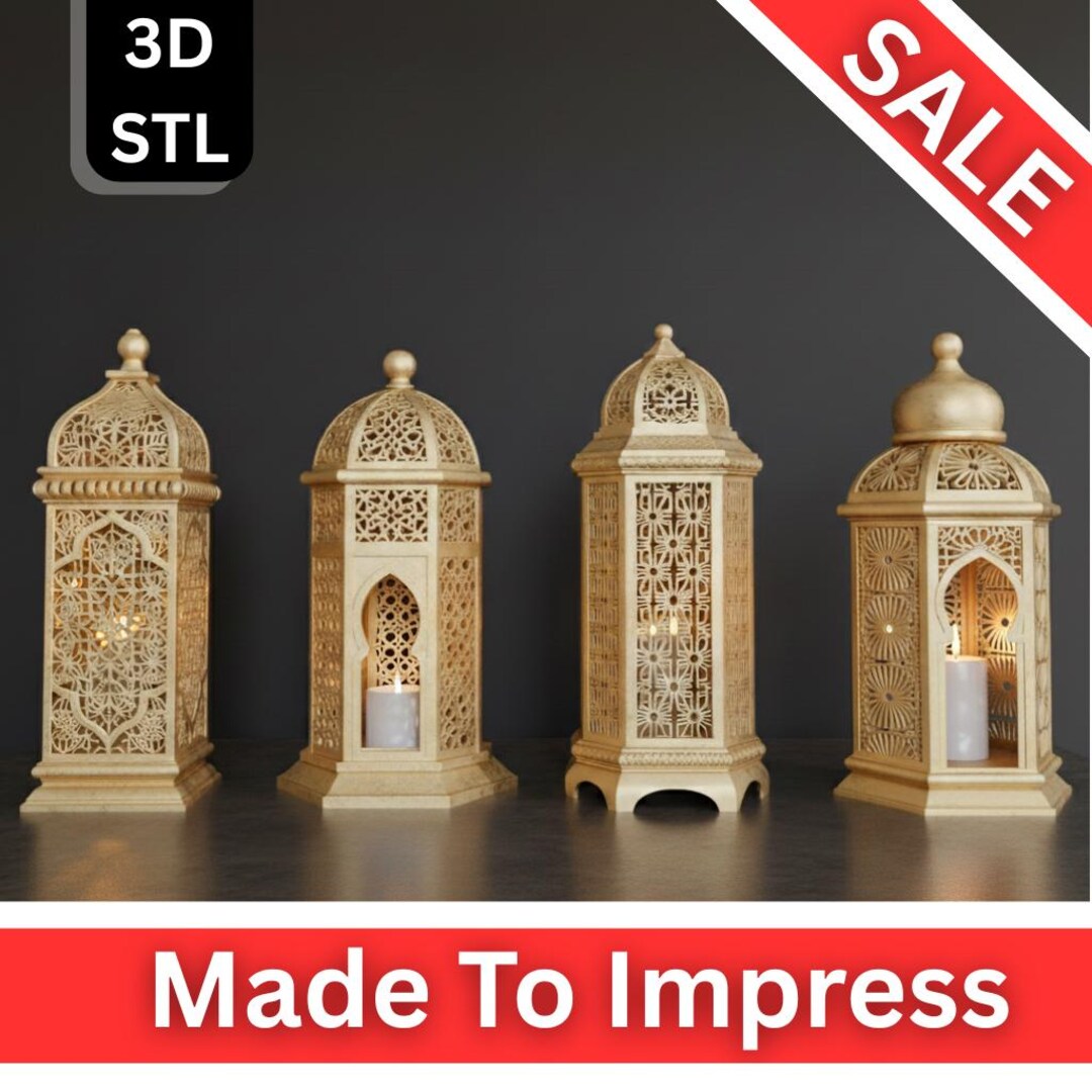Islamic Lantern 3D STL Model | Geometric Candle Holder, Ramadan Decor ...