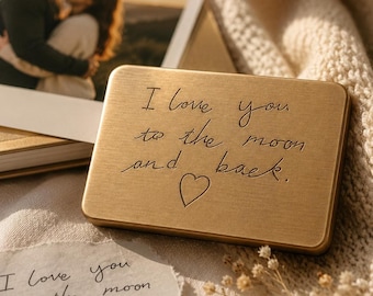 Custom Handwriting Gift Personalised Handwritten Message Brass Plaque Memorial Gift Signature Keepsake Bereavement Gift Sympathy Gift