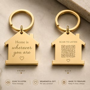 Personalisierter QR-Code-Schlüsselanhänger mit Sprachnachricht – Geschenk für den Partner, Geschenk für Fernbeziehungen, Geschenk für ihn, Geschenk für sie, Erinnerungsstück, Weihnachtsgeschenk, Schlüsselanhänger für Zuhause