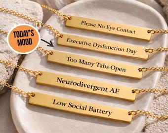 Collar Neurospicy para TDAH, regalo de joyería neurodivergente, collar para disfunción ejecutiva, regalo para amiga con muchas pestañas abiertas, regalo para ella.