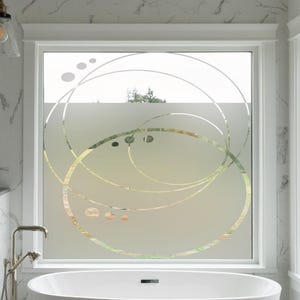 Matglazen ronde raamsticker | Privacyfolie | Decoratieve raamfolie | Zelfklevende raamfolie | Anti-inkijkfolie