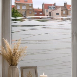 Pellicola autoadesiva satinata SEA | Schermo per la privacy per finestre | Pellicola decorativa per la privacy per finestre | Grafica per finestre | Decorazione per finestre