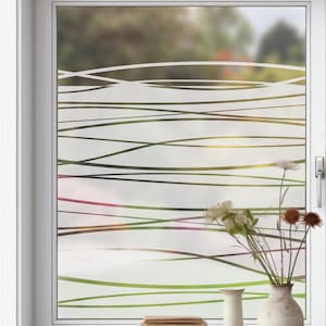 Zelfklevende raamfolie met uitgesneden "zee"-effect, matte privacyfolie, privacyfolie met lichtdoorlatendheid, privacyfolie met patroon