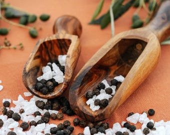 Cucchiaio per sale in legno d'ulivo, piccolo cucchiaio di legno, mini cucchiaio per caffè, cucchiaino da tè, cucchiaio per zucchero, cucchiaio per spezie, cucchiaio per sale da bagno, utensili in legno d'ulivo