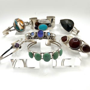 Silver & Semi Precious Stone Cuff Bracelets