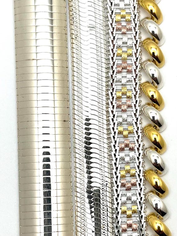 Italian Sterling Silver Bracelets, Vintage Milor & Cubetto