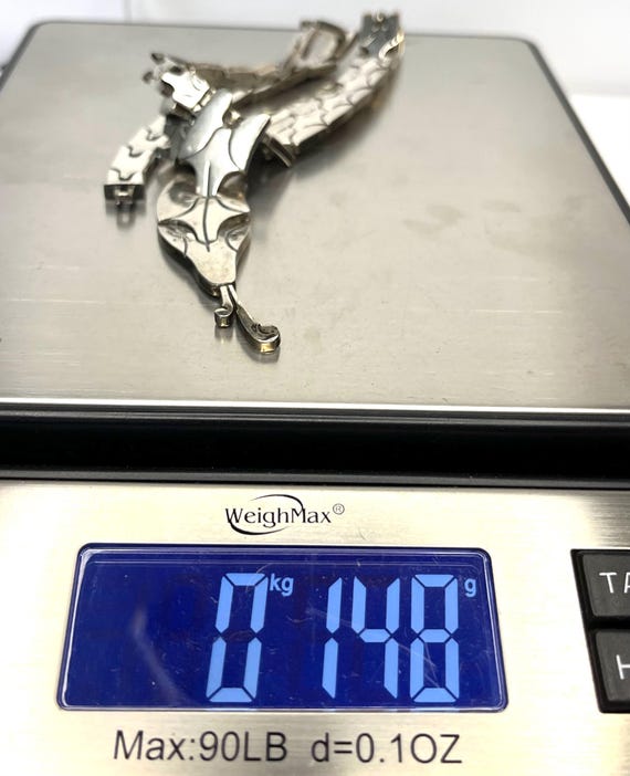 Solid Mexican 925 Silver Hinged Snake Necklace Br… - image 16