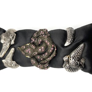 Snake and Alligator Hinged Bracelets