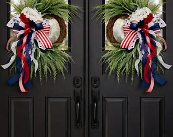 Patriotic Wreath Set for Double Doors