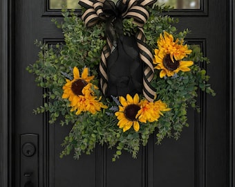 Sunflower Wreath for Front Door