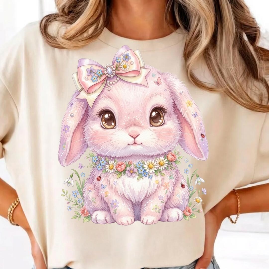 Coquette Bunny PNG, Girly Coquette Spring Bunny Sublimation Design ...