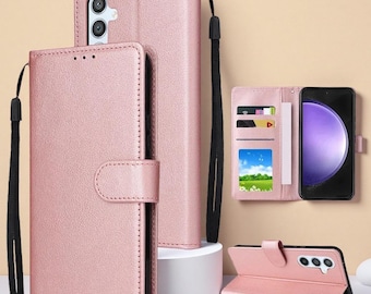 Funda de cuero con ranura para tarjetas para Samsung Galaxy S25 Ultra S24 Plus S23 S22 S21 S20 FE S10 S9 S8