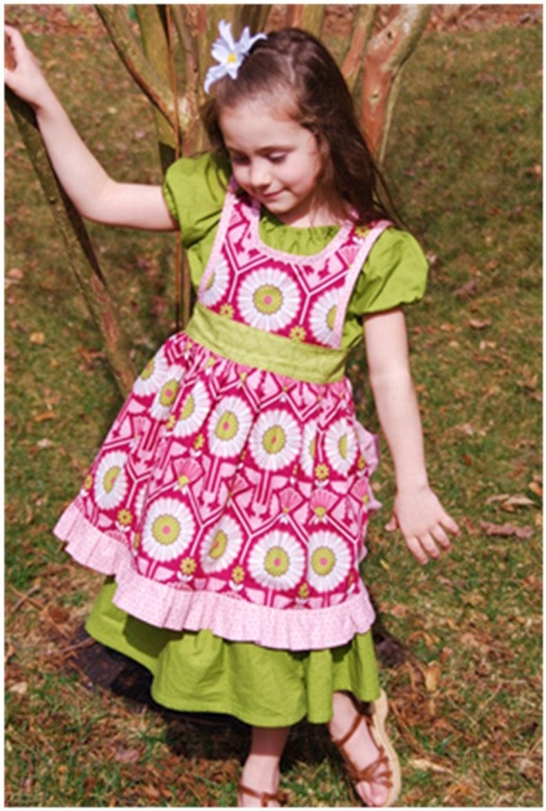 Nana's Retro Pinafore Apron Jumper PDF Pattern Sizes 6mths to 8yrs image 2