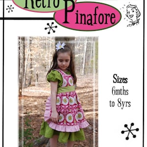 Nana's Retro Pinafore Apron Jumper PDF Pattern Sizes 6mths to 8yrs image 1