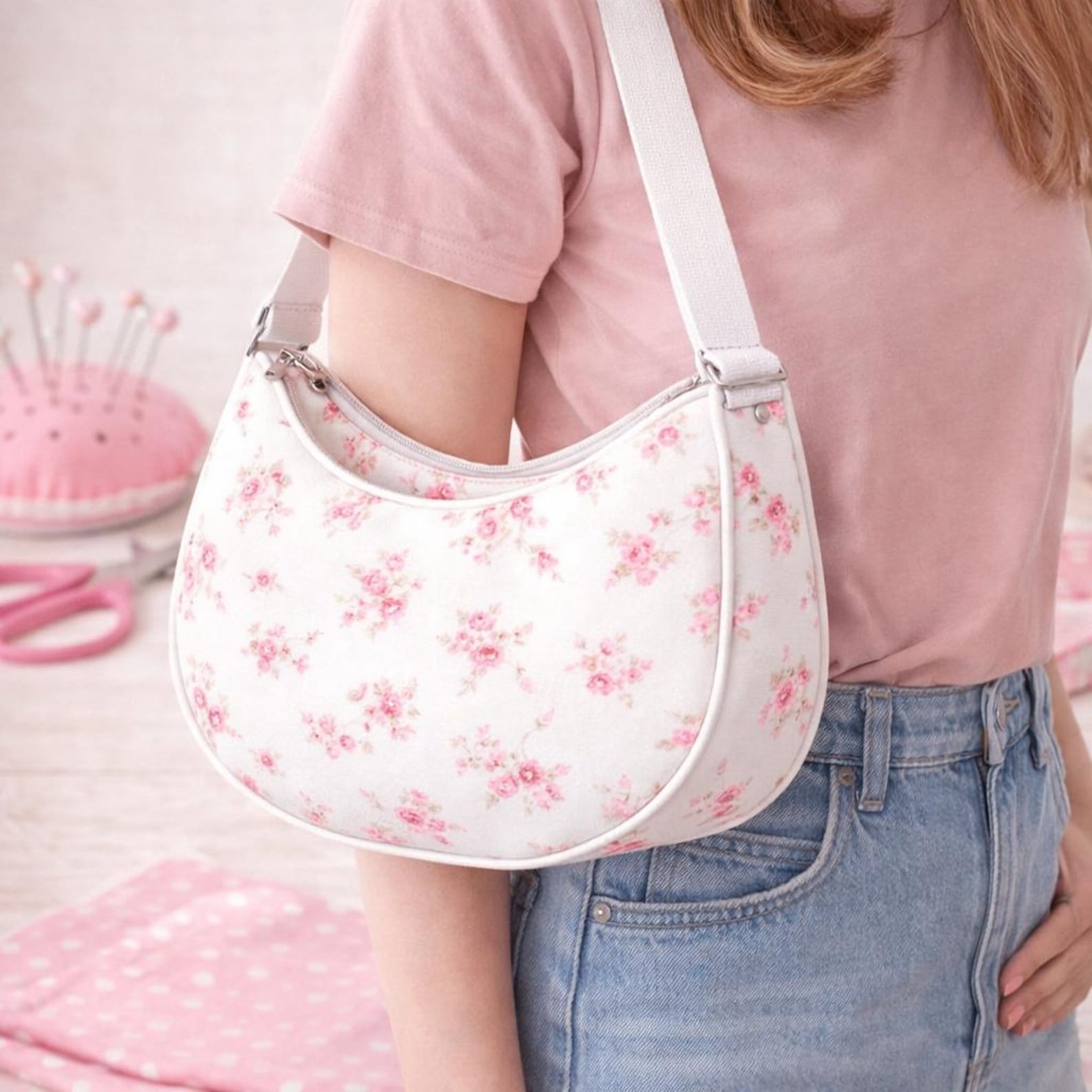 Modern Crescent Bag PDF Sewing Pattern, Minimalist Shoulder Bag, DIY ...