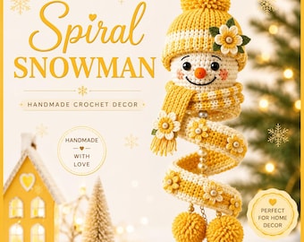 Spiral Snowman Crochet Pattern PDF | Christmas Ornament Pattern | 3 Snowman Designs | Beginner Crochet Christmas Decor