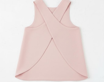 Kids Cross-Back Apron Sewing Pattern, Reversible Japanese Style (PDF Pattern, 1-10 Years