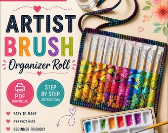 Artist Brush Roll Sewing Pattern | Travel Organizer Tutorial (PDF Download)