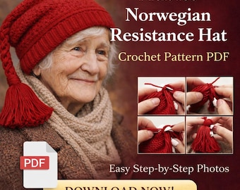 Melt Ice Norwegian Resistance Hat Crochet Pattern | Toque Toboggan Beanie Cap Waistcoat Stitch (Easy Crochet Pattern PDF)