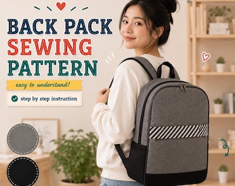 Backpack Sewing Pattern PDF | Quilted Bag Pattern for Beginners & Intermediate Sewists